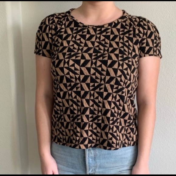 Anthropologie geometric zip shirt - Picture 1 of 6